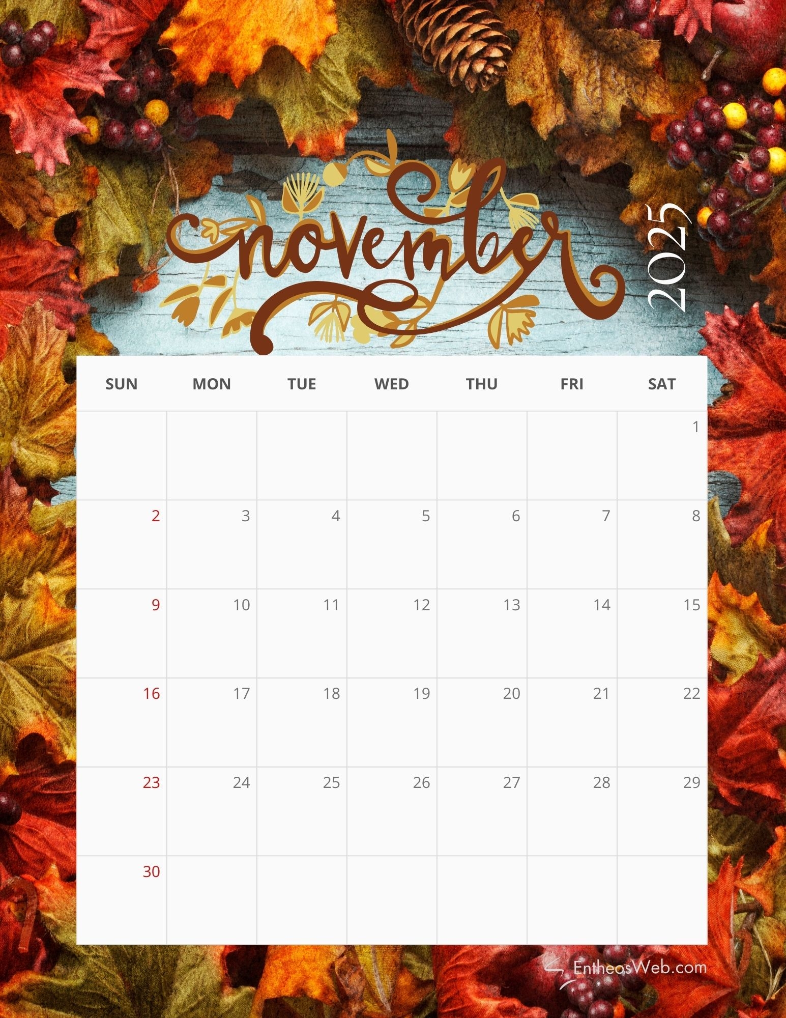 November 2025 Calendar Ideas