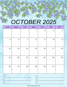 October 2025 Calendar Cute