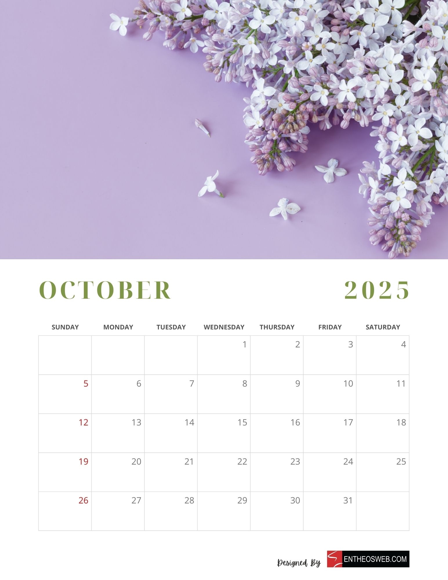 October 2025 Calendar Printables EntheosWeb