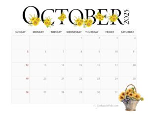 October 2025 Printable Calendar