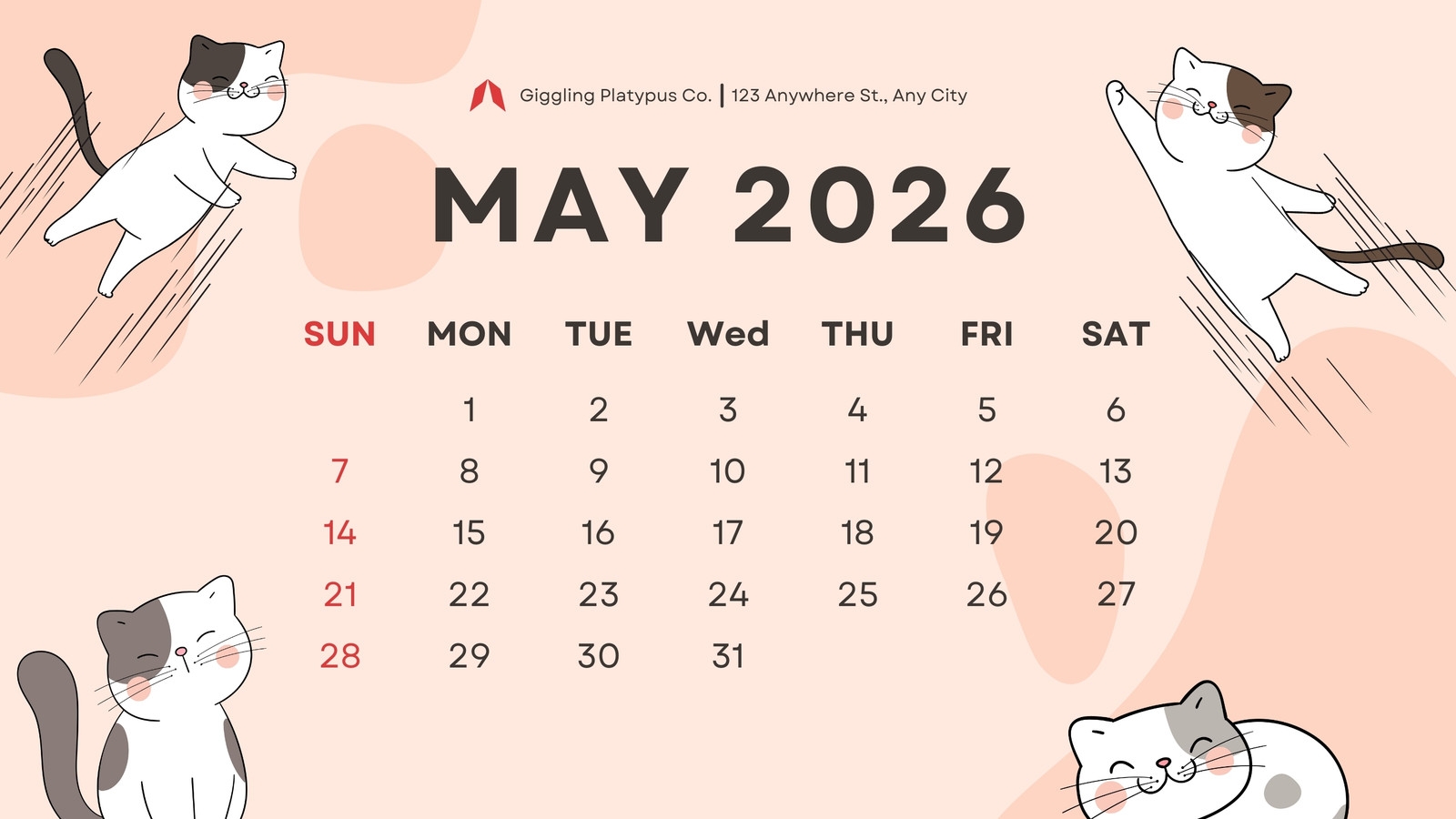Page 9 Free Printable Customizable Monthly Calendar Templates Canva