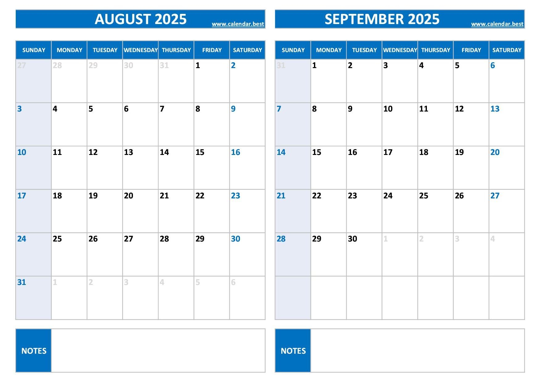 Calendar For The Month Of September 2025