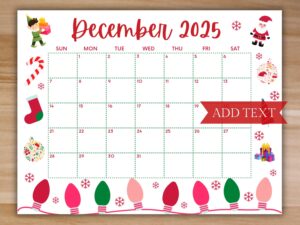 December 2025 Calendar With Holidays Printable