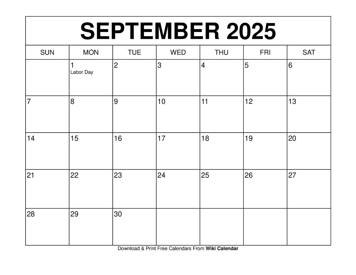 Cute September 2025 Calendar