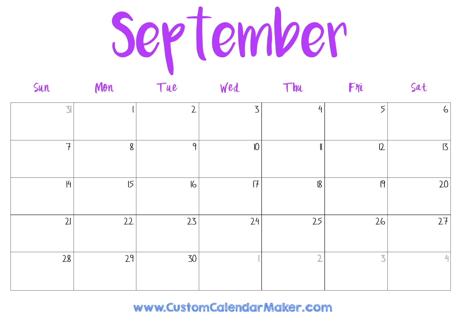 Printable Calendar September 2025