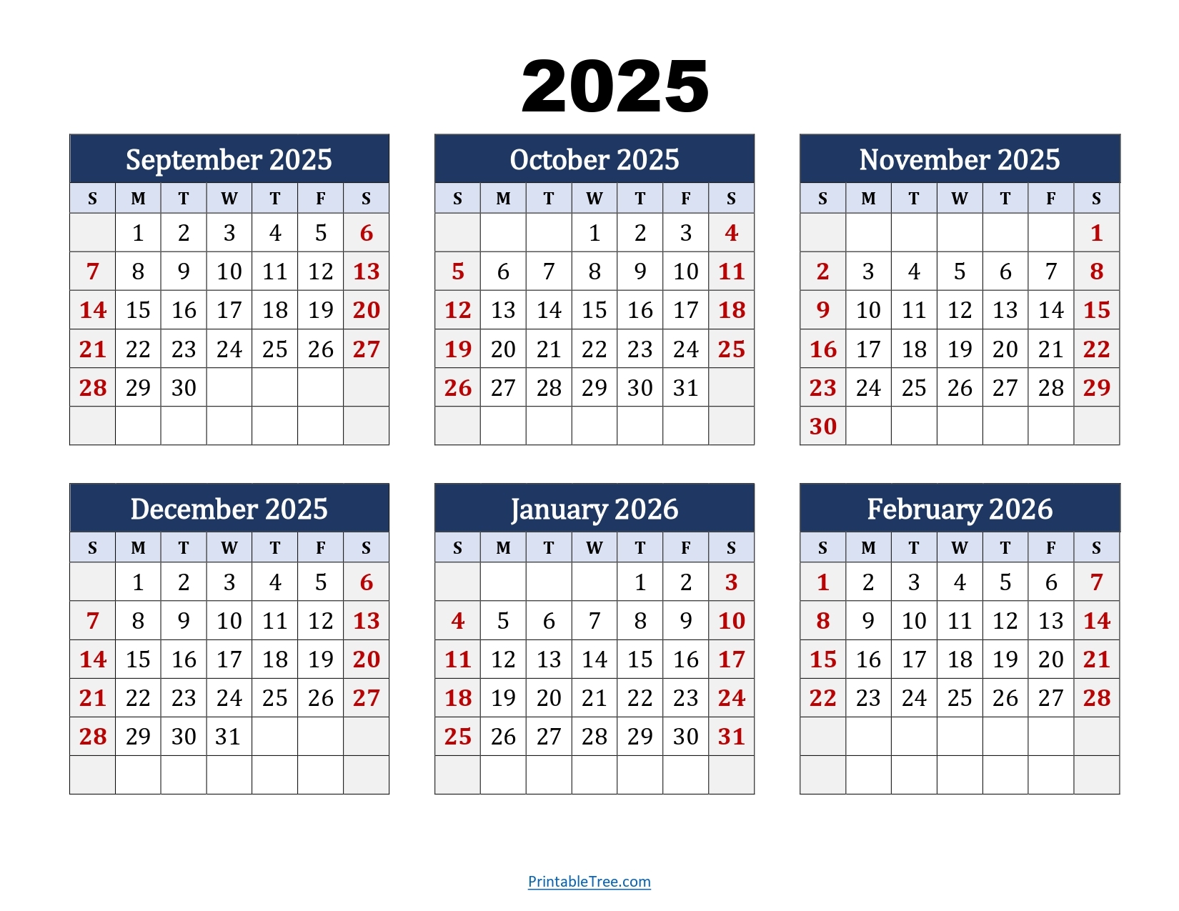 December 2026 To February 2026 Calendar